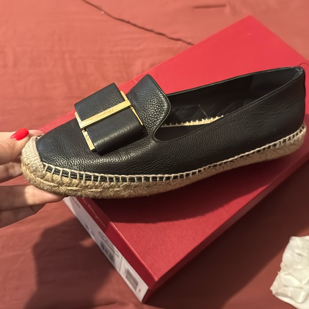Used ferragamo calf espadrilles